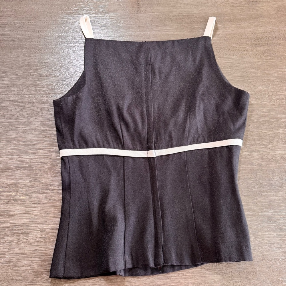 Vintage Giorgio Fiorlini 90’s Blouse Tank Top Black And White S 5 6 - Picture 4 of 9